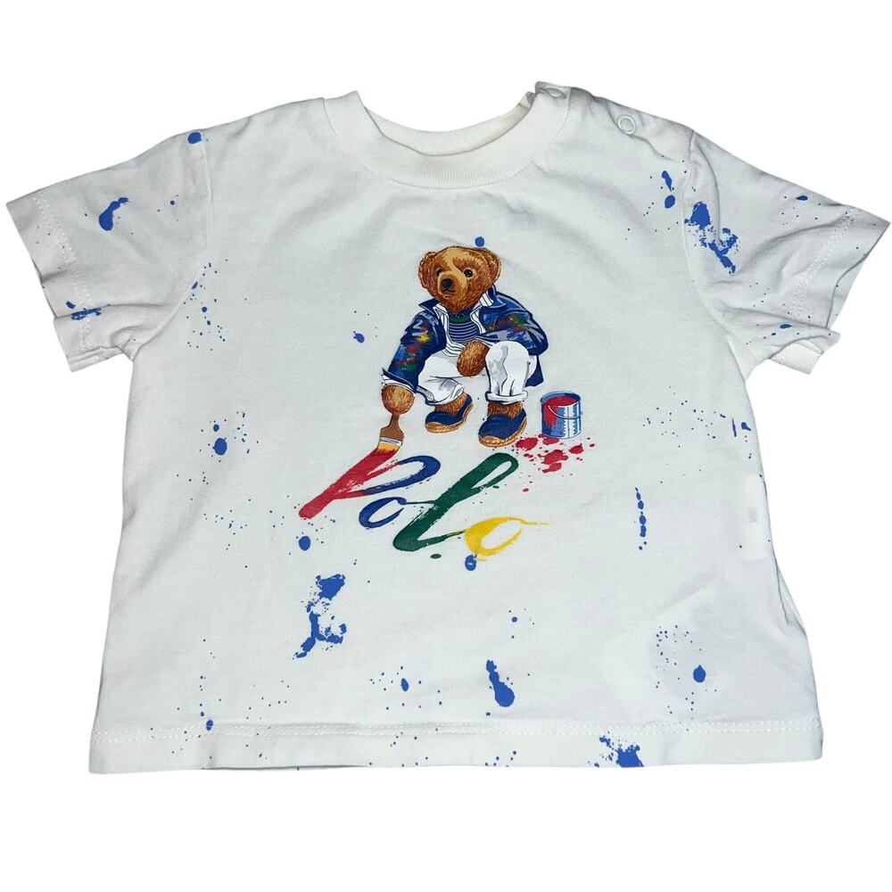 Polo Ralph Lauren Polo Bear Paint Splatter graphic T-shirt baby size 3 Months